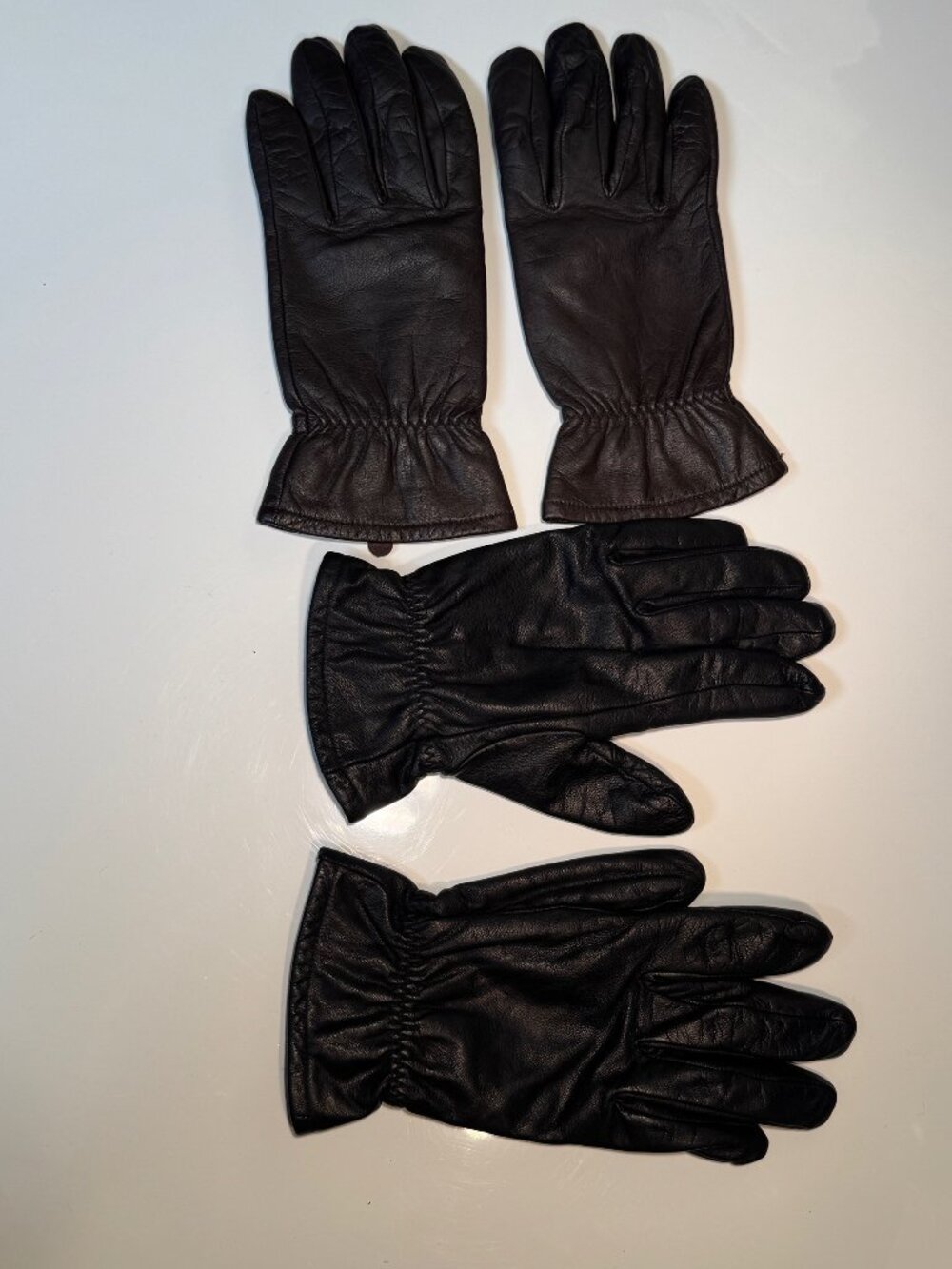#3 Two Pair of Leather Gloves Black&Brown